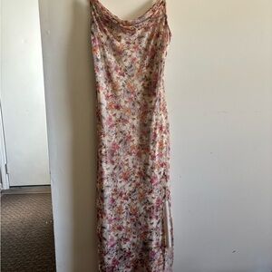 Floral Cowl Neck Maxi Dress - Pink Floral